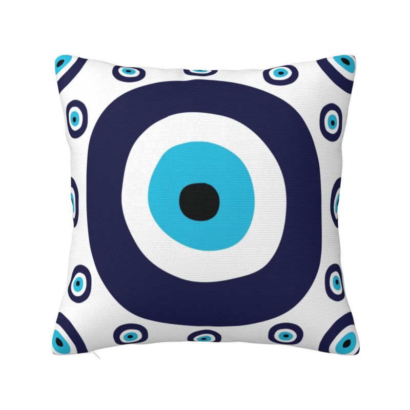 Custom Mediterranean Evil Eye Luxury Pillow Cover Home Decorative Turkish Amulet Culture Cushions for Sofa