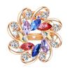 Fashion Crystal Flower Brooch Women'S Hot Sale Alloy Diamond-Encrusted Brooch Silk Scarf Buckle Dual-Use