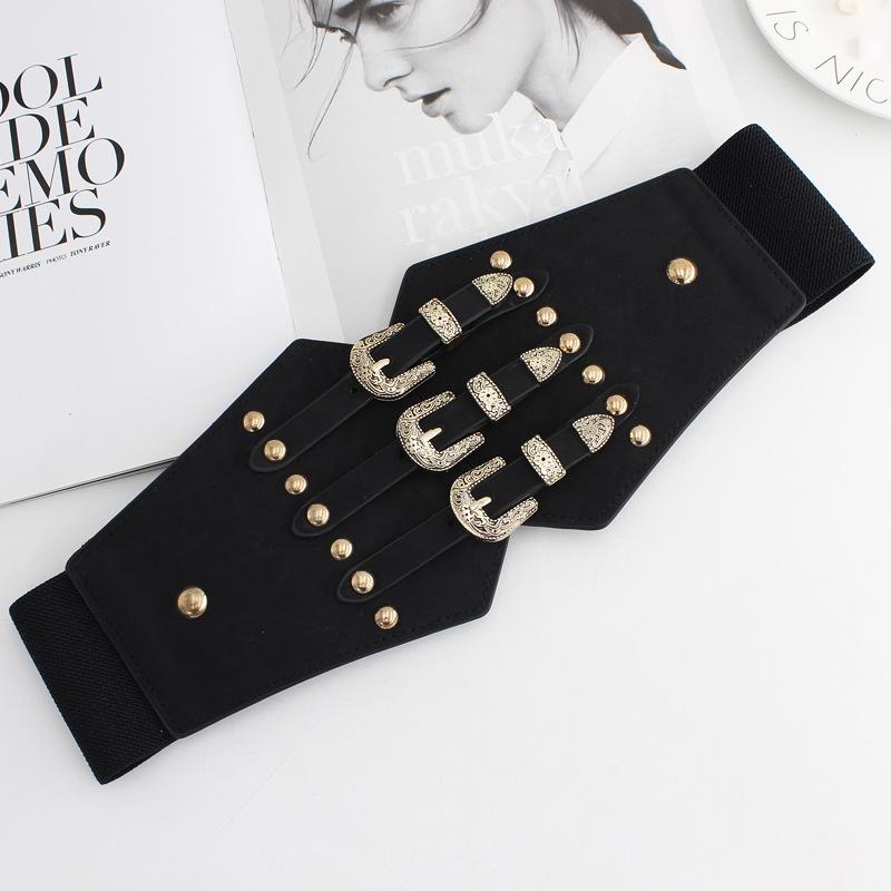 Retro Elastic Wide Waist Seal Ladies Elastic Belt Dress Shirt Decorative Waist Skirt Three Sizes