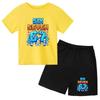 Boys and Girls Summer Fashion Set Cartoon Print T-Shirt and Shorts Casual Two-Piece Outfit