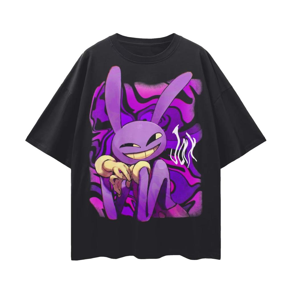 2026 The Amazing Digital Circus Jax Grafica Maglietta Unisex Unisex Estiva 100% Cotone Abbigliamento Cartoni Animati Manica Corta Top Streetwear