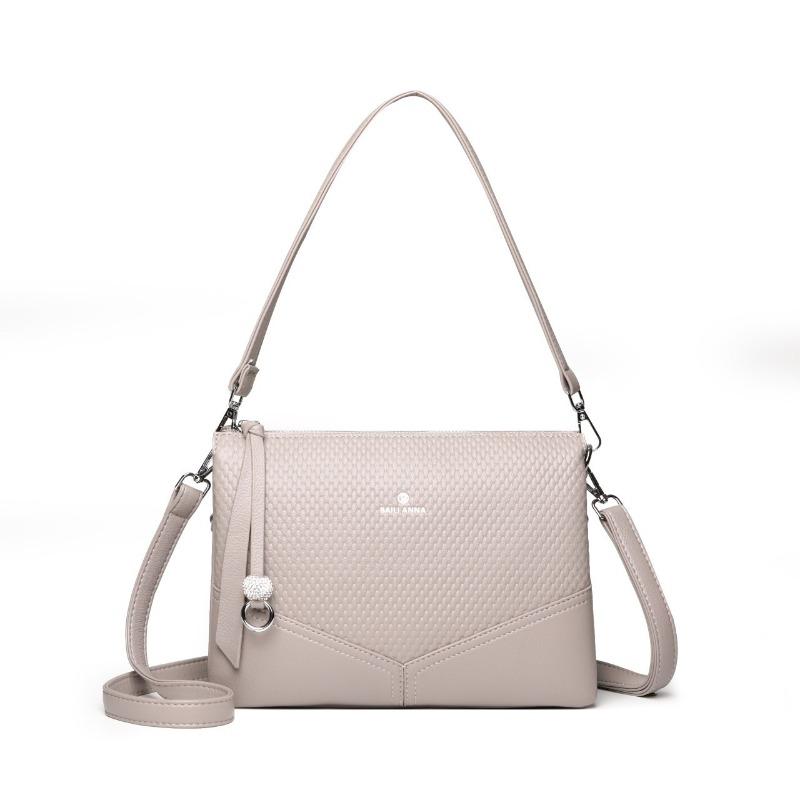 Ladies' Single-shoulder Leather Handbag with High-class Style, Stylish Crossbody Bag, Mother Bag