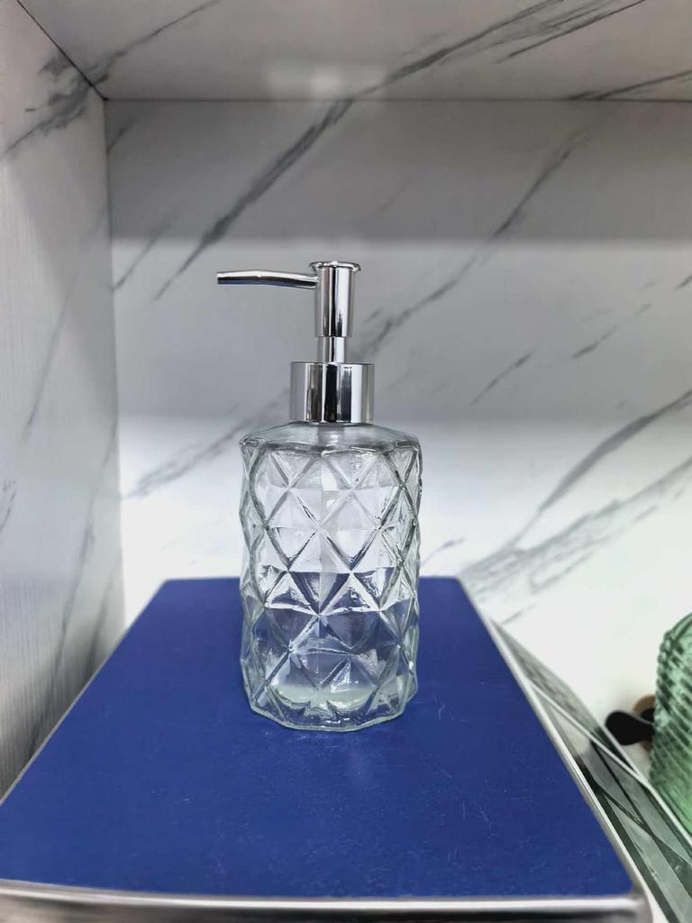 410ml Glass Pump Bottle for Hand Sanitizer, Soap, Shampoo, and Shower Gel