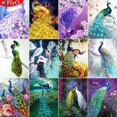 5D DIY diament haft pełny zestaw ściegu paw pełny kwadrat okrągły diamentowy obraz zwierząt obraz Rhinestone wystrój dla domu