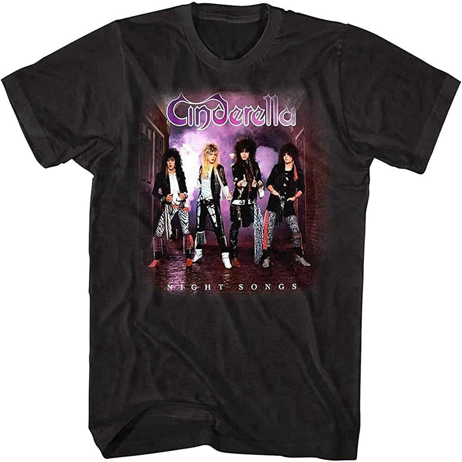 Cinderella Night Songs Album Cover Art Men s T Shirt 80 s Glam Rock Band Merch S чёрный