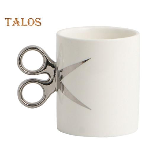 Scissor Handle Ceramic Cup 350ml Novelty Barber Hairdresser Tea Coffee Mug Gift Colorful Glaze Crafts Cup