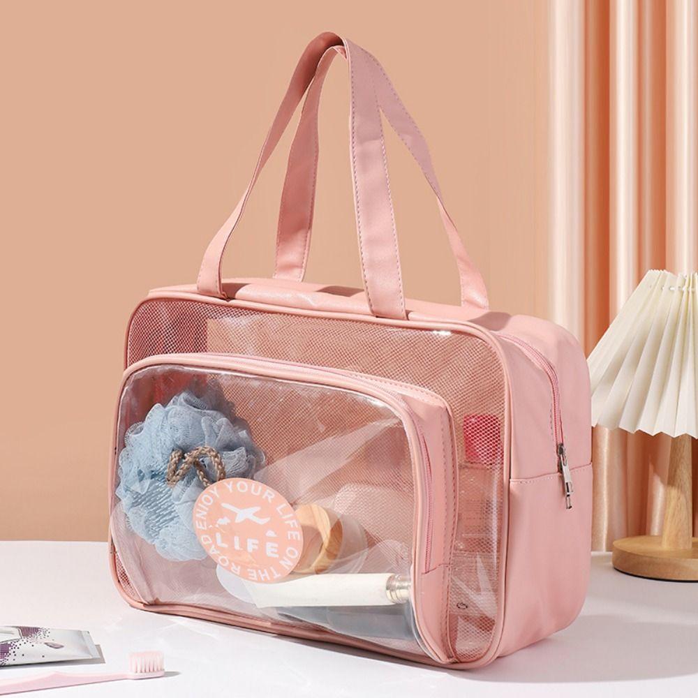 Wet and Dry Separation Toiletry Storage Pouch Large Capacity Clear Toiletry Case Women