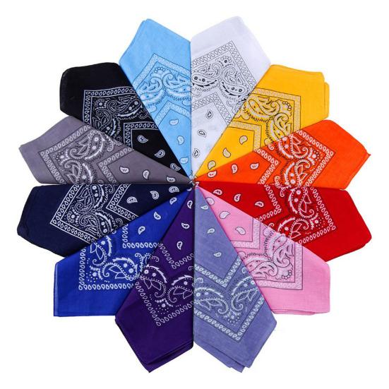 12Pcs Chic Unisex Floral Print Cycling Sport Square Bandana Head Scarf Headdress