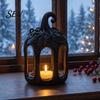 Indoor Outdoor Decoration Hollow Wind Lamp Candlestick Holder, 3D Printed PETG with Exquisite Elegant Carved Relief Pattern Lantern, Creative Romantic