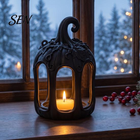 Indoor Outdoor Decoration Hollow Wind Lamp Candlestick Holder, 3D Printed PETG with Exquisite Elegant Carved Relief Pattern Lantern, Creative Romantic