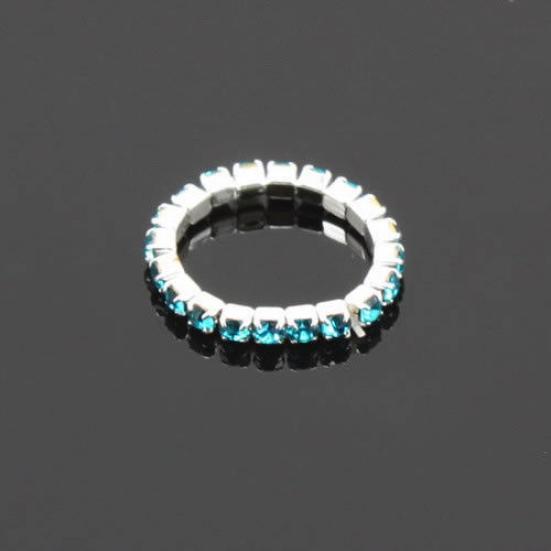 12 Pcs/Pack Elastic Rhinestone Decor Toe Rings Mixed Color Feet Jewelry Charms