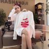 Women's Hip-Hop Hoodie, Loose Fit with Velvet, Chic for Spring and Autumn, Trendy and Thickened for Winter