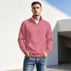 Herren Pullover mit Reißverschluss, Leopardenmuster, Stehkragen, Lässig, Knitterfrei, Sportliches Oberteil für Herbst Winter