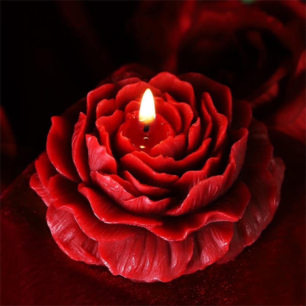 Large Peony Flower Silicone Candle Mold DIY Handmade 3D Rose Candle Soap Plaster Resin Cake Baking Tool Home Decoration Gift