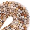 Natural Coral Jade Stone Beads 4 6 8 10 12mm Chrysanthemum Agate Round Spacer Beads For DIY Jewelry Making Bracelets Necklace