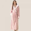 B2W Digital Mens Womens Flannel Robe Hooded Fleece Bathrobe Thick Warm Winter Loungewear