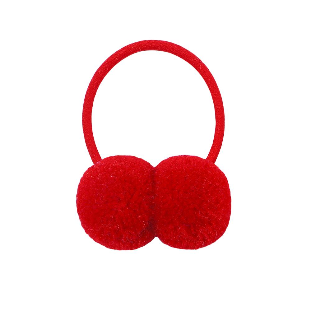 2/6/10Pcs Girls Scrunchies Double Plush Ball Hair Bands Set For Baby Kids Bobbles Elastic Hair Ropes Hair Accessories