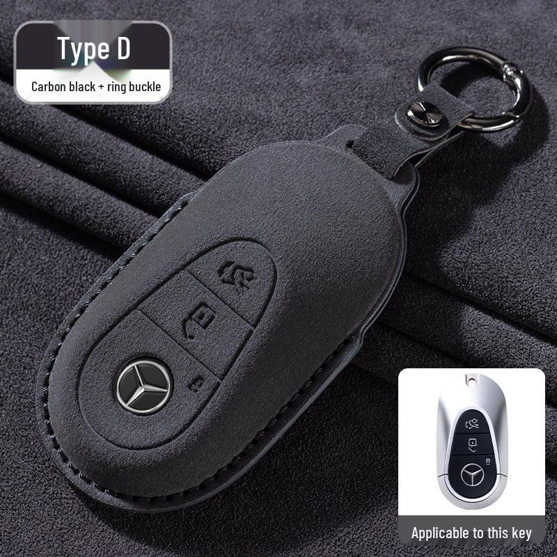 Mercedes-Benz E300L/GLC260/E260L Key Cover with Full Suede and Buckle - Men's Interior Decoration