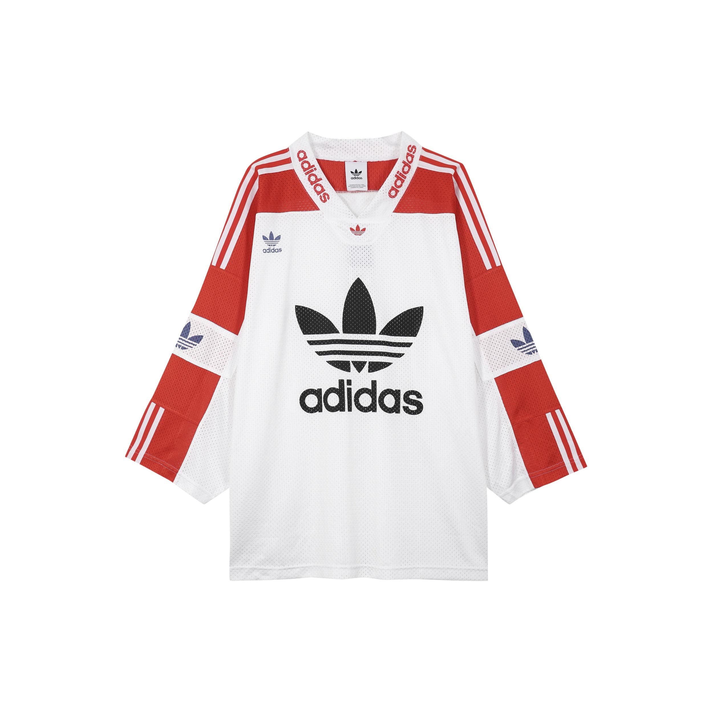 adidas originals Blueliner Trefoil Mesh Sleeve White Red Men s FM1586 S