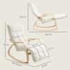 Upholstered Rocking Chair, Relaxation Armchair with Armrests and Steel Frame, for Living Room, Bedroom, Cream White