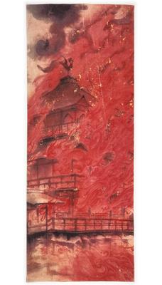 Hand Towel from All Over the Ryushi The Burning of the Golden Pavilion Ukiyo-e World, Kawabata,