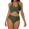 Women's Solid Swimwear Sense Bikini With Chest Pad No Steel Bra Swimwear