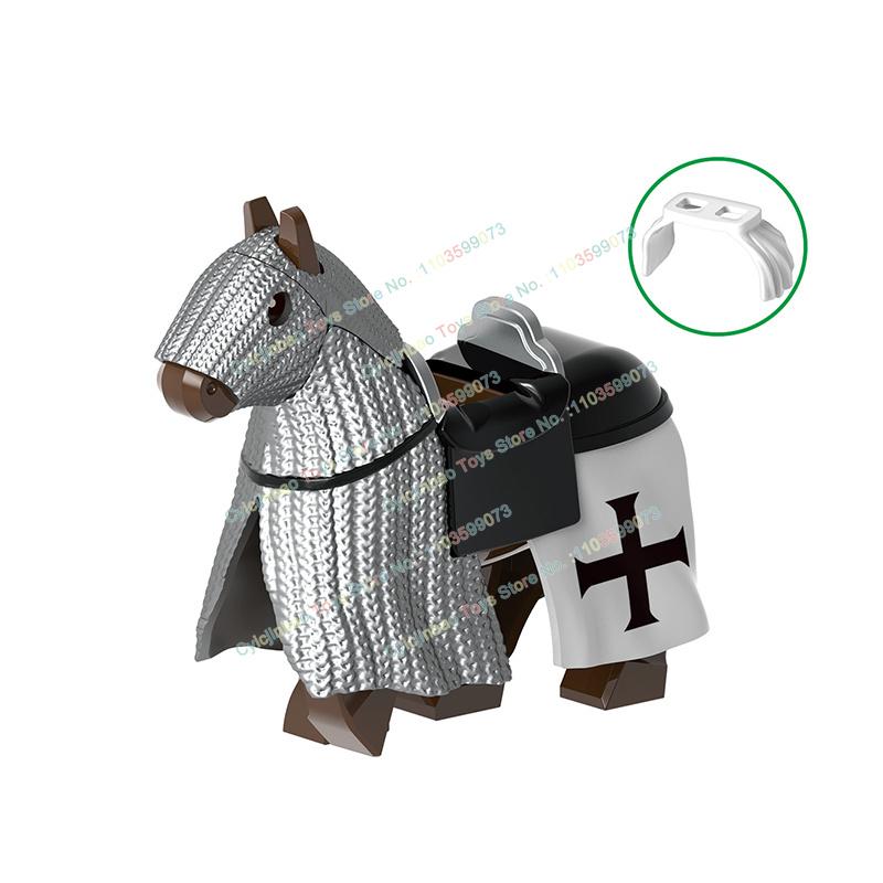 Medieval War Horse Teutonic Knights Knights Templar Building Block Ancient Action Figures Building Toy For Children G0128