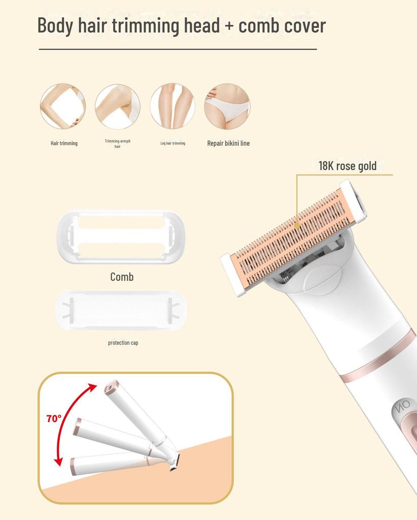 Multifunctional 5-in-1 Hair Removal Tool - Women's Shaver, Eyebrow Trimmer, & Men's Razor