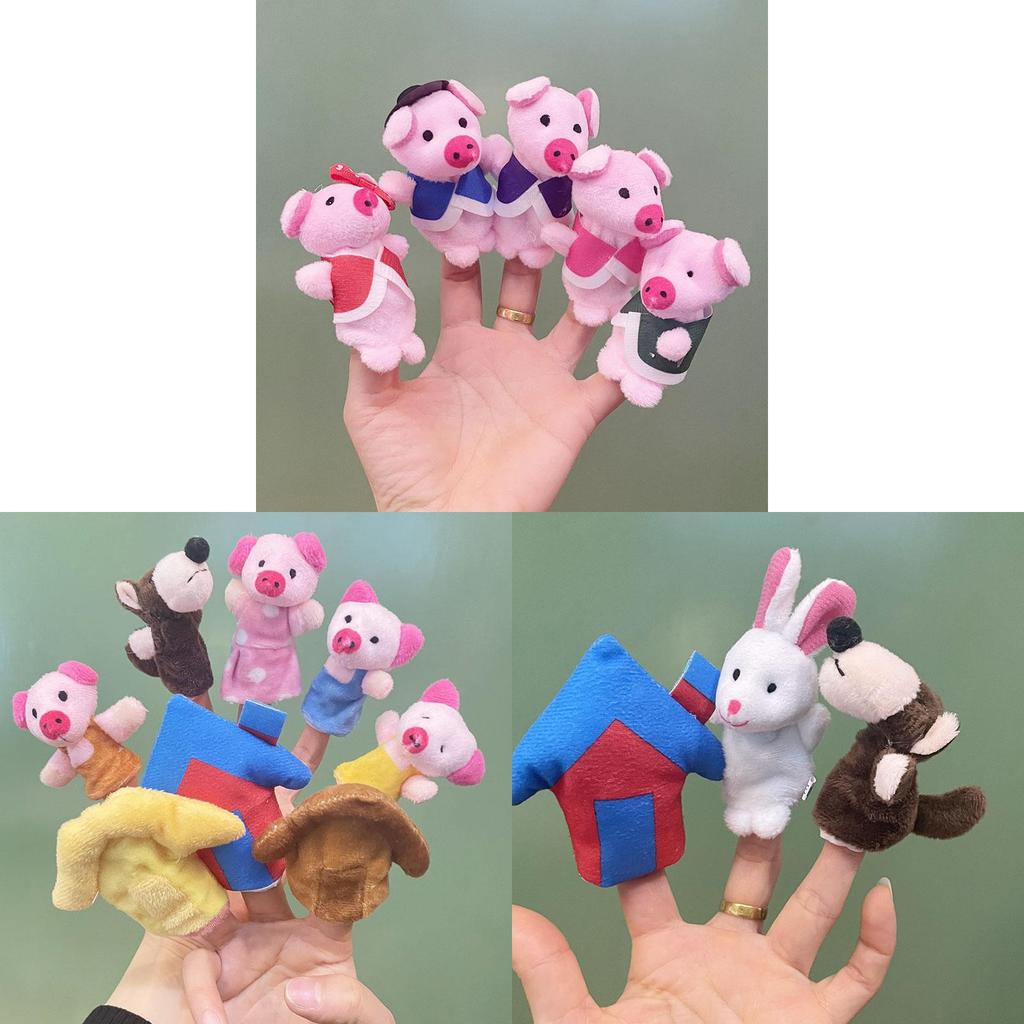 Plush Frog And Child Finger Puppets Set For Baby Comfort And Play