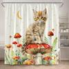 Farm Animals Shower Curtains Highland Cow Pig Horse Rustic Purple Floral Sunflower Autumn Scenery Fabric Bathroom Curtain Decor