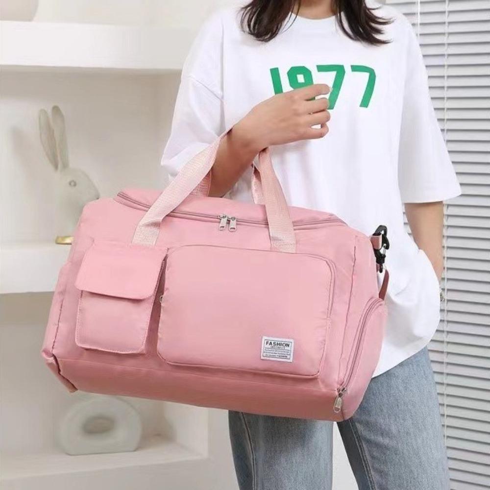 Sturdy Travel Luggage Bag Foldable Large Capacity Handbag Shoulder Bag Nylon Duffle Bag  Girl