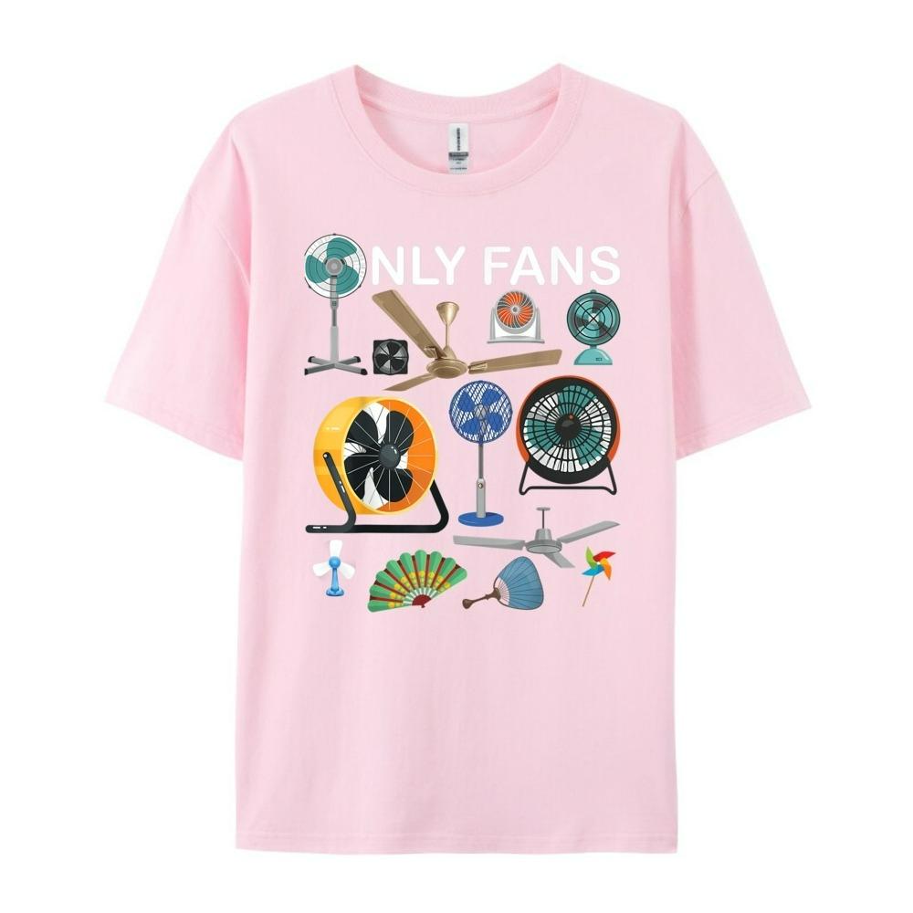 Only Fan Suit Fun Respirator and Fan Print Pure Cotton Women's Designer T-shirt High Quality Casual Fashion Short Sleeve Street