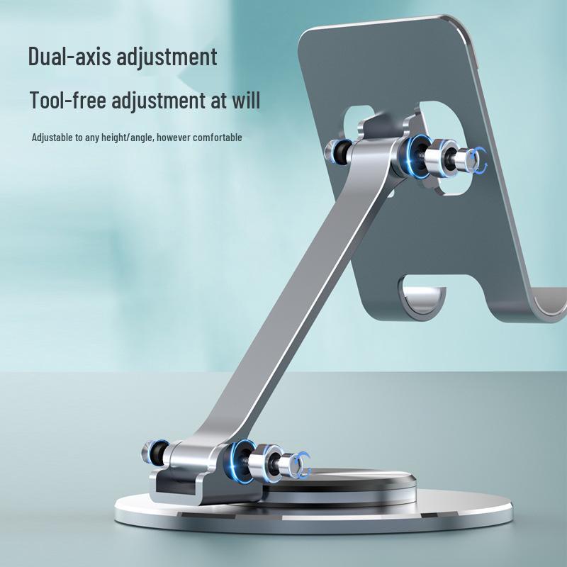 360° Rotating Aluminum Desktop Phone Holder - Foldable & Multifunctional Stand, Perfect Creative Gift