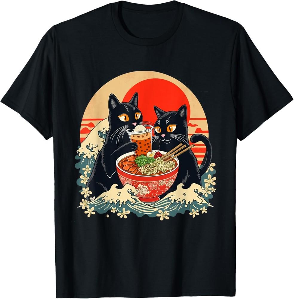 

Cat Eating Ramen Boba Tea Bubble Tea T-Shirt Unisex T-Shirt XXXXL