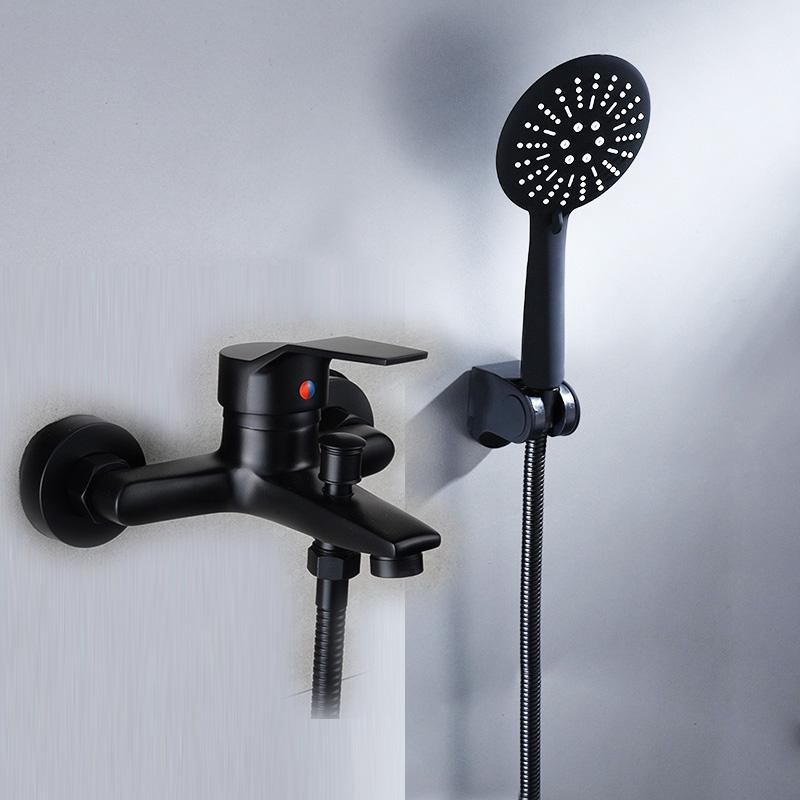 . Black Finish New Wall Mounted shower faucet Bathroom Bathtub Handheld Shower Tap Mixer Faucet  YT-5339-H