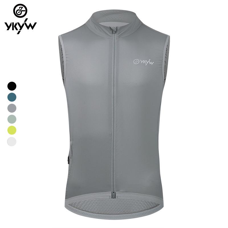 

YKYW Unisex Breathable Cycling Vest: Windproof, Waterproof, Double-Zipper L