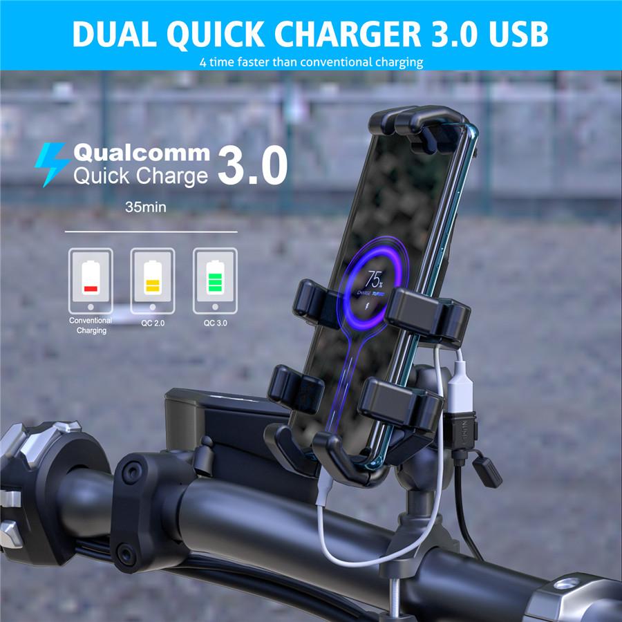 Universal Waterproof Motorcycle Handlebar Charger 5V 3A/ 12V 1.5A USB Adapter Smart Chip Power Supply Socket for Mobile Phone USB Chargers