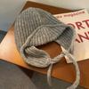 Korean ear protection flying hat versatile face small bag hat autumn and winter warm solid color lace-up knitted wool hat children