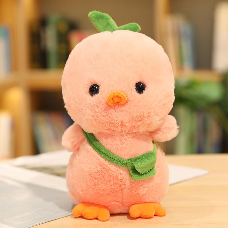 25cm Creative Small Yellow Chicken Stuffed Animal Plush Toy Cute Backpack Chick Plush Doll Boy Girl Birthday Gifts Room Decor