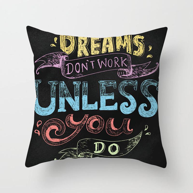 Nordic Black Letter Pillow Cushion Cover Living Room Sofa Car Pillow Cover Home Furnishings