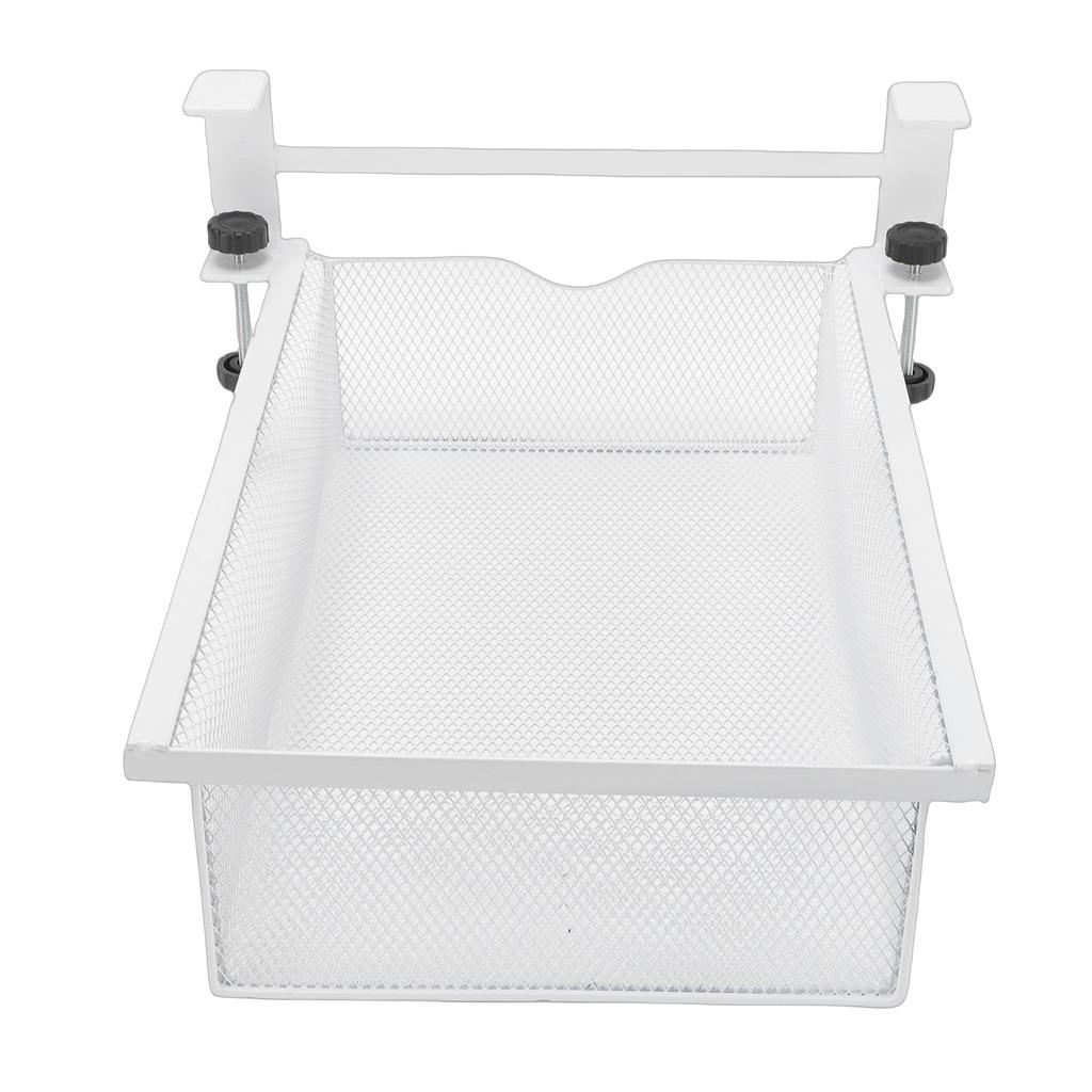 Under Desk Drawer Slide Out No Drill Metal Under Table Storage Shelf Tray Basket Organizer for Home Workplace Cabinet