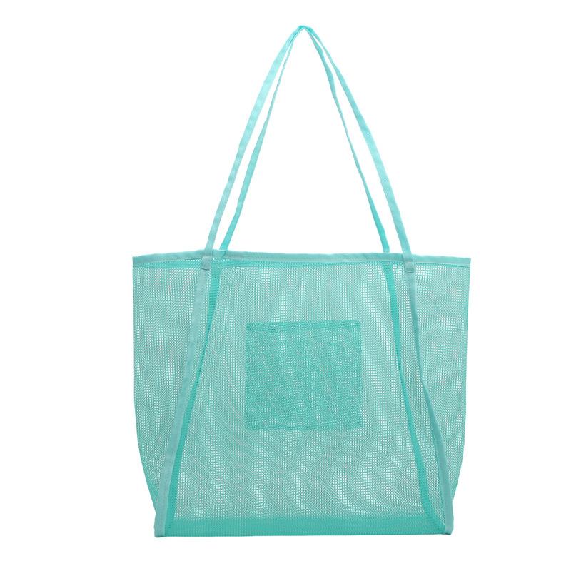 New Transparent Mesh Satchel Bag Women's Tide Ins Style Toy Seaside Tote Beach Bag Large Capacity Mesh Shoulder