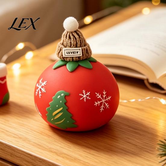 Cute Santa Claus Doll Figures Christmas Tomato Bear Squeeze Toy for Stress Relief, TPR Decompression Soft Anxiety Relief Toys Figure with Festive