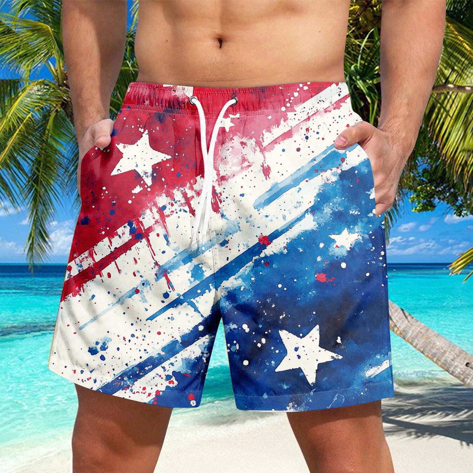 

Мужские шорты со шнуровкой и принтом «День независимости» Повседневные брюки XL белый