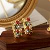 Seven-Color Zirconia U-Shaped Earrings: Luxury, Fashionable Design