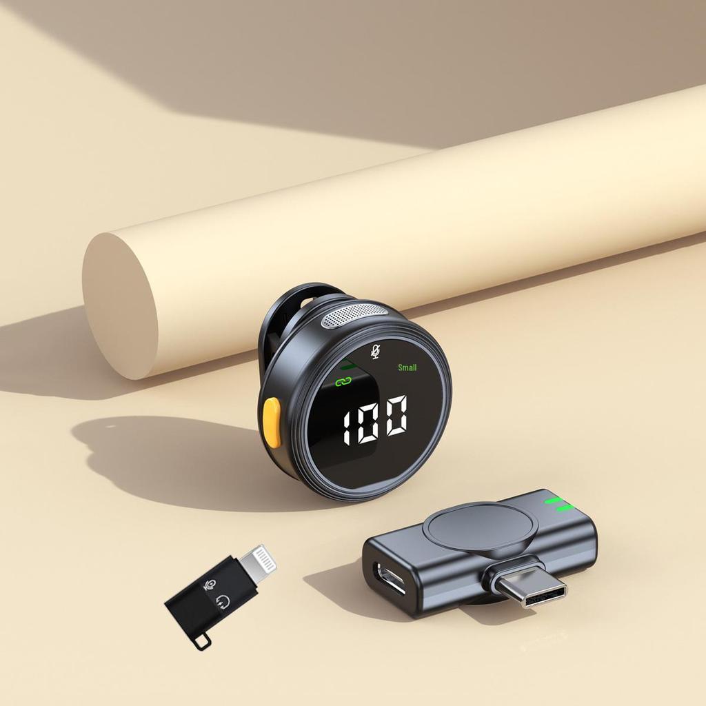 H25 Wireless Clip-On Microphone: Noise Reduction, Outdoor Video/Live Broadcast, Digital Display, Compact Size.
