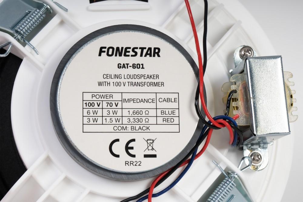 Fonestar GAT-601 - 100V Ceiling Speaker 6.5'' White, Fonestar