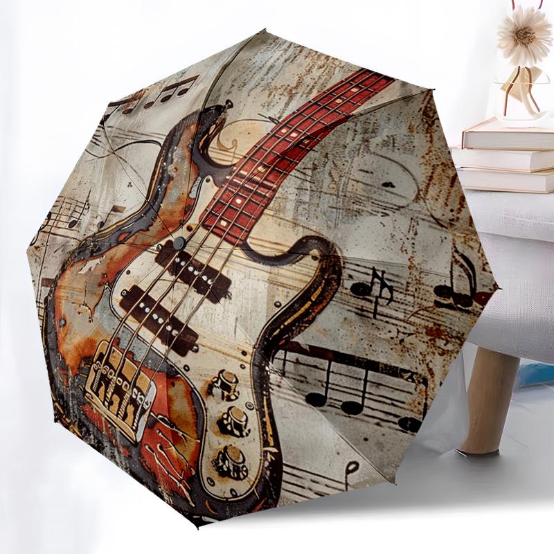 1PC Yinyang Guitar Umbrella Automatic Open/close, Sturdy Iron Frame & 8-Rib Structure, Umbrella for Women & Men, Christmas Gifts