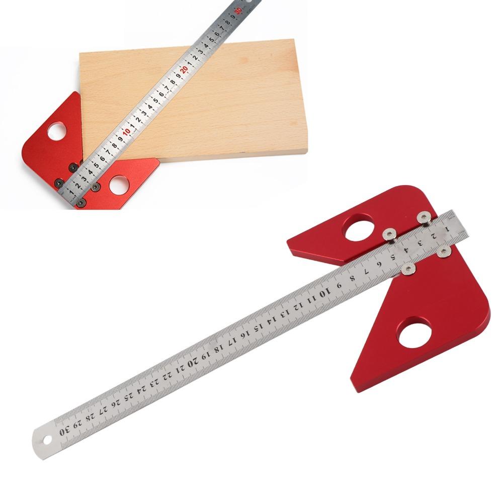 45/90 Grad Mittelpunktsucher Werkzeug Aluminiumlegierung Mittelpunkt Anreißer Holzbearbeitung Anriss und Markierung