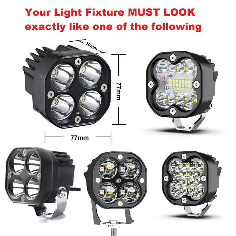 3 Inch Black Yellow LED Pod Covers Work Light Covers LED Cube Covers Protective Lens Cover for 3 Inch 40W 90W 120W Light Pods